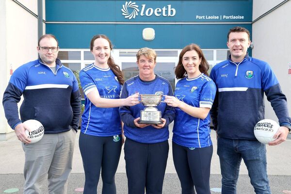 Martina Phelan Laois LGFA with St Conleth's players Aine Haberlin, Aoife Kirrane and management team of Chris Lynch and Eanna Delaney Photo: Paul Dargan Martina Phelan Laois LGFA with St Conleth's players Aine Haberlin, Aoife Kirrane and management team of Chris Lynch and Eanna Delaney Photo: Paul Dargan