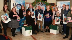 <p>Leaves Festival of Writing and Music 2025 launch at Dunamaise Arts Centre: (seated) Marina Rafter (curator) and Monica Flynn (Laois Arts Office); (standing) Laura Dunne (Dunamaise Arts Office ), Aoife Moore and Suzanne Carroll (Laois Library), Michael Rainey (Chief Executive of Laois Co Council), Clr. Barry Walsh ( Cathaoirleach of Laois Co Council), Muireann Ní Chonalill (Laois Arts Officer), Kate Scott (Laois Arts Office), Dominic Kinsella (Publicist), Padraig Mc Grath (Laois Partnership) and Joann Nolan (Laois Chamber). Photo: Michael Scully</p> <p>Leaves Festival of Writing and Music 2025 launch at Dunamaise Arts Centre: (seated) Marina Rafter (curator) and Monica Flynn (Laois Arts Office); (standing) Laura Dunne (Dunamaise Arts Office ), Aoife Moore and Suzanne Carroll (Laois Library), Michael Rainey (Chief Executive of Laois Co Council), Clr. Barry Walsh ( Cathaoirleach of Laois Co Council), Muireann Ní Chonalill (Laois Arts Officer), Kate Scott (Laois Arts Office), Dominic Kinsella (Publicist), Padraig Mc Grath (Laois Partnership) and Joann Nolan (Laois Chamber). Photo: Michael Scully</p>
