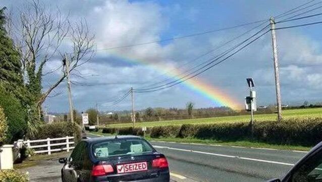 The black Saab that was dubbed 'a pot of gold' by Laois gardaí. Photo: An Garda Síochána Laois Offaly <p>The black Saab that was dubbed 'a pot of gold' by Laois gardaí. Photo: An Garda Síochána Laois Offaly</p>